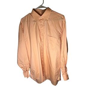 Paul & Shark Men's L Orange Long Sleeve Oxford Shirt Button-Down Casual